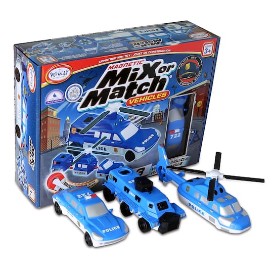 Popular Playthings&#xAE; Magnetic Mix or Match&#xAE; Vehicles, Police